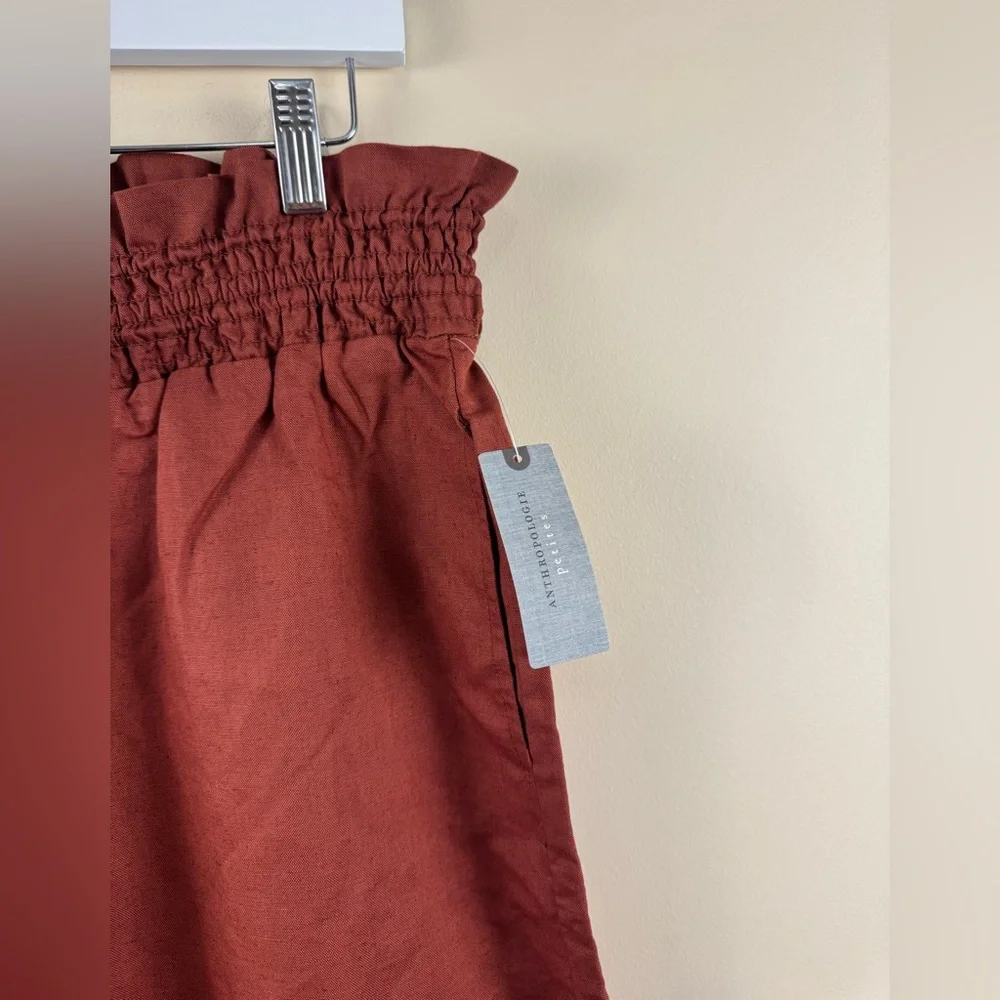 Anthropologie Petite Linen Blend Wide Leg Pants - Picture 3 of 4
